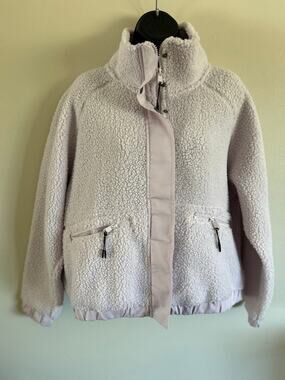 Aspen Light Pink Sherpa Fleece Jacket Zip Front Size XS